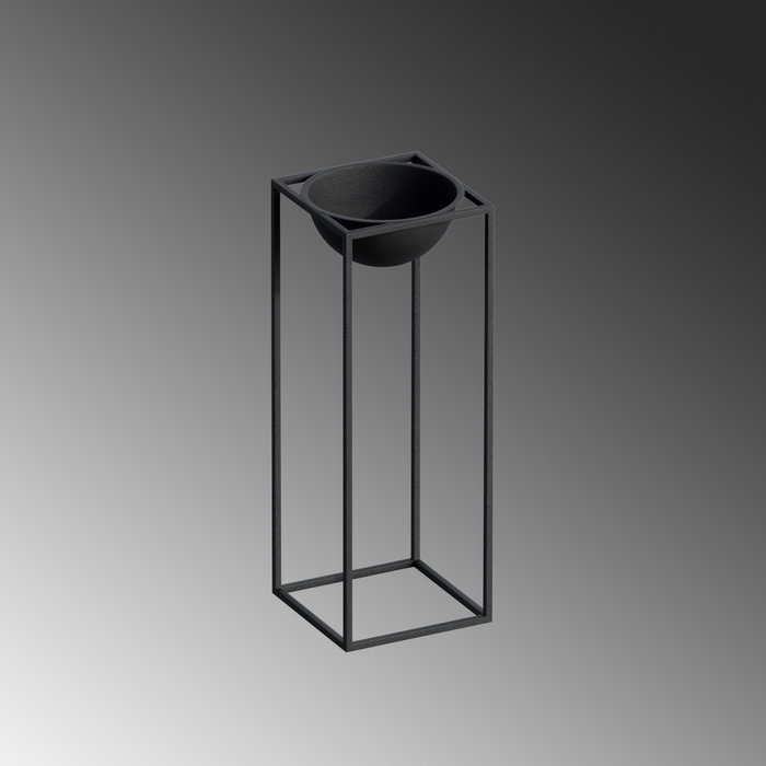 Aberto Design Maceta Decorativa GED-021 Negra de Metal